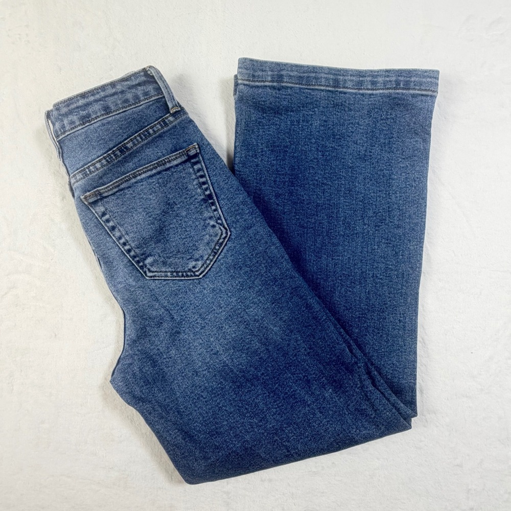 Just Black Denim Wide Leg High Rise Patch‎ Pocket Jeans